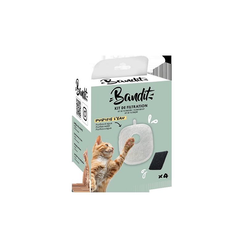BANDIT KIT DE FILTRACIÓN PARA FUENTE DE AGUA X4 FILT + X4 FILT ESPUMA (33 006)