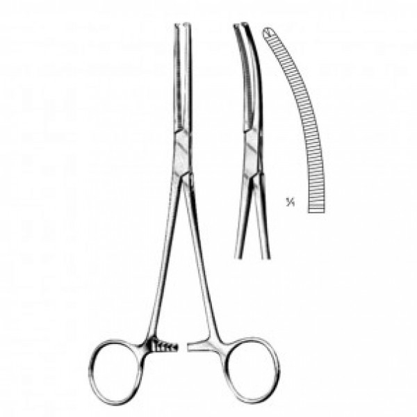 PINZA KOCHER-OCHSNER CURVA 1X2D 160 MM (REF BH643R)