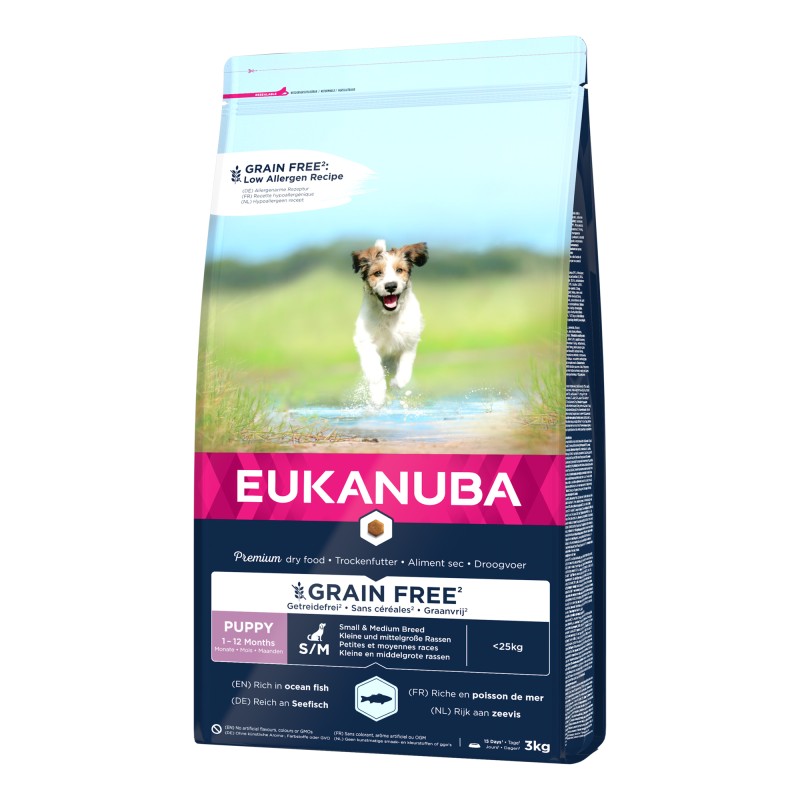 EUKANUBA PUPPY Y JR GRAIN FREE PESCADO AZUL PEQ/MED 3KG (00 430)