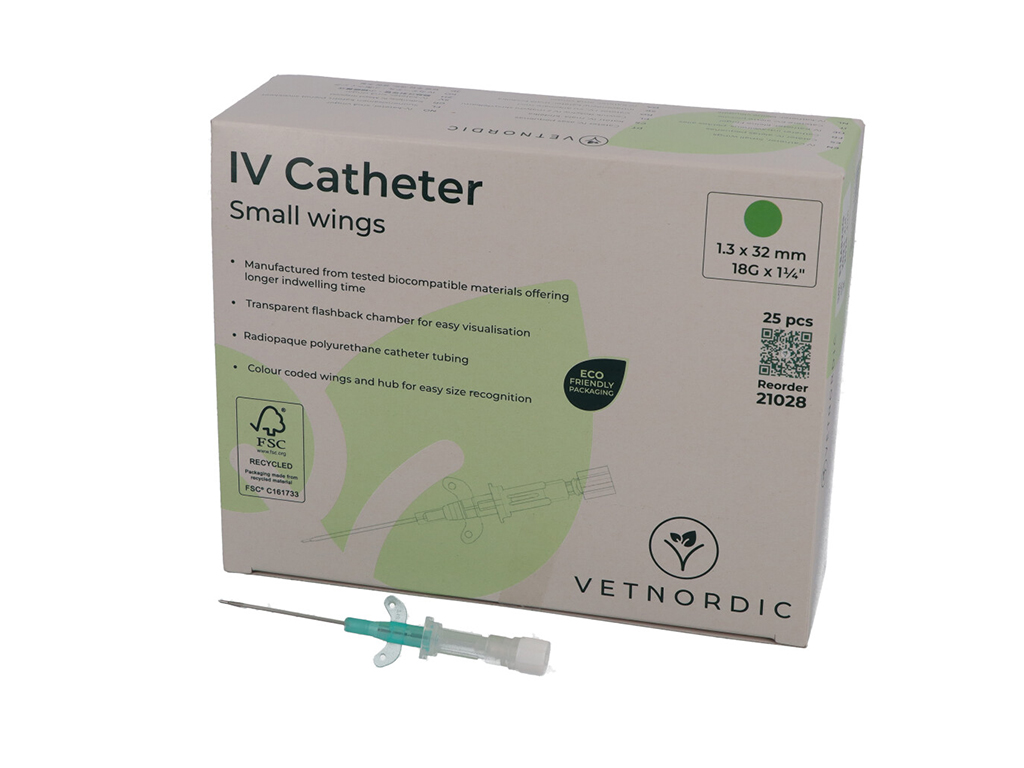 VETNORDIC CATETER IV C/ALAS 1,3 X 32 MM 18G VERDE 25 UDS (21028)(570020)