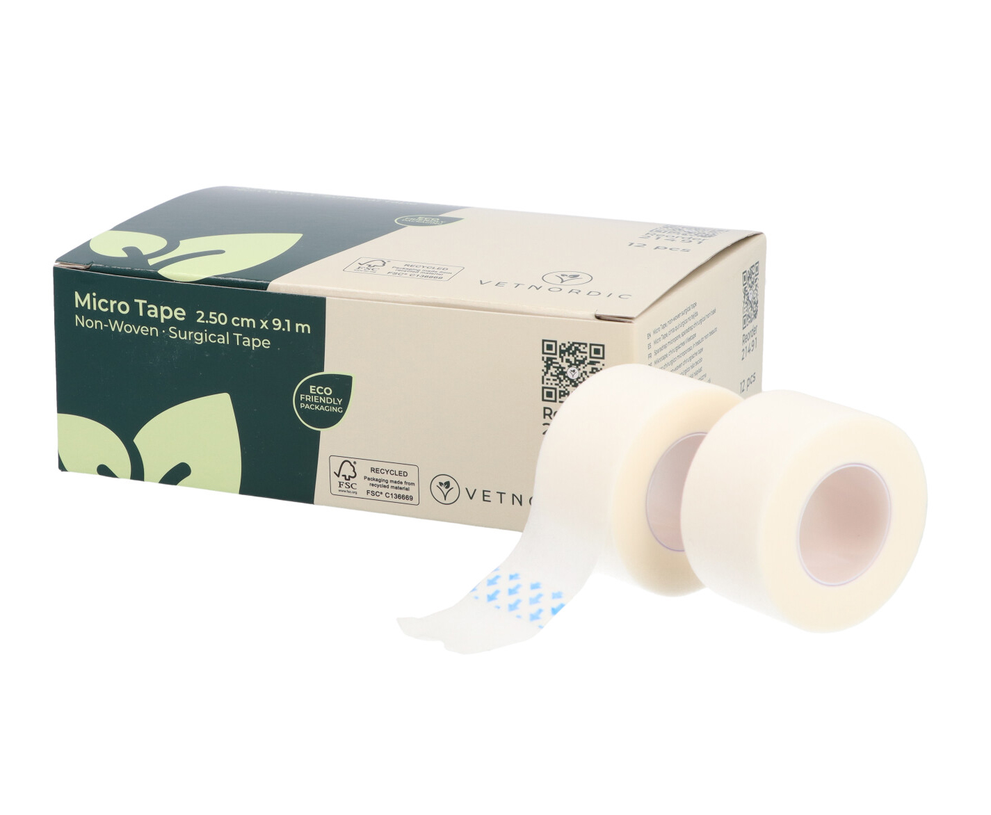 VETNORDIC MICRO-TAPE CINTA QUIRURJICA NO TEJIDA. 2,5 CM X 9,1 M 12UD (21491)