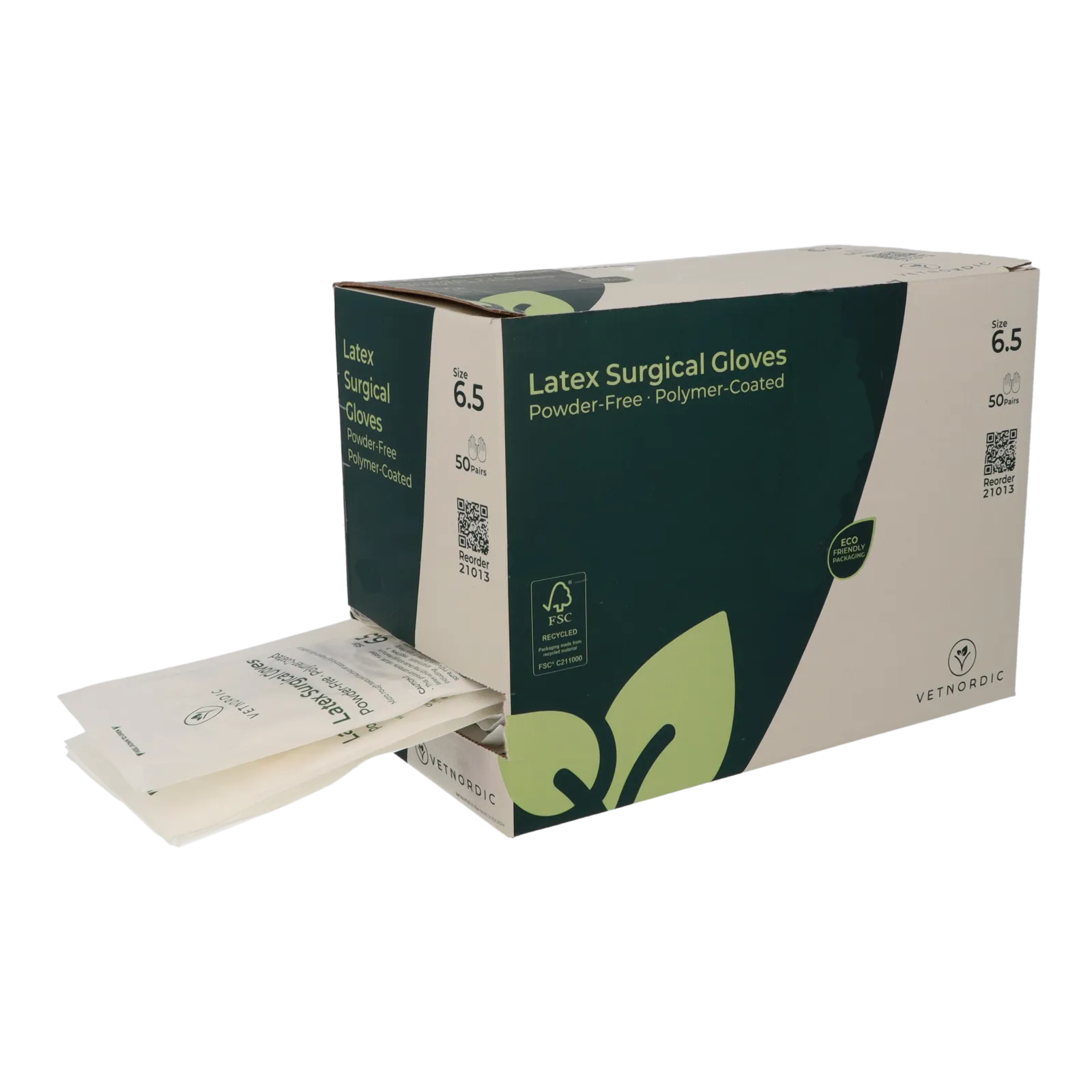 VETNORDIC GUANTES QUIRURGICOS DE LATEX S/POLVO T. 6.5 50 PARES (21013)