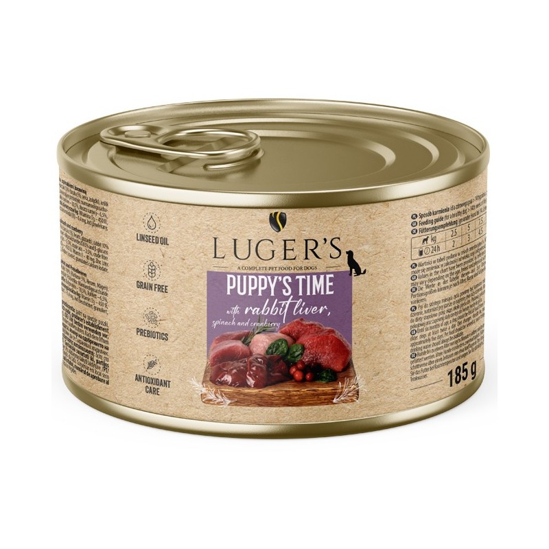 LUGER´S PUPPY´S TIME LIVER SPINACH AND CRANBERRY 6 X 185 G (18 051)