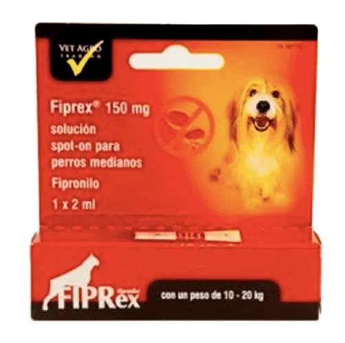Pipetas Fiprex perros 10 a 20 kg contra pulgas y garrapatas