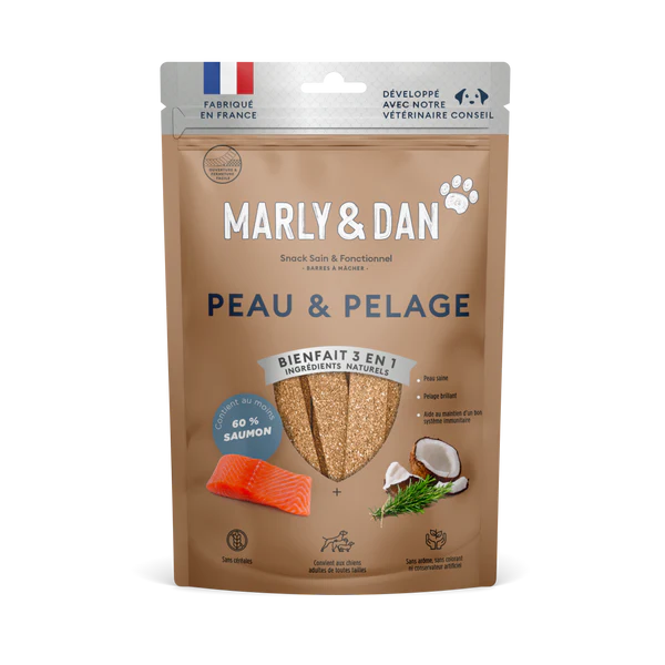 MARLY & DAN JERKY SKIN & COAT DOG 80 G CAJA 10 UDS (32020500)