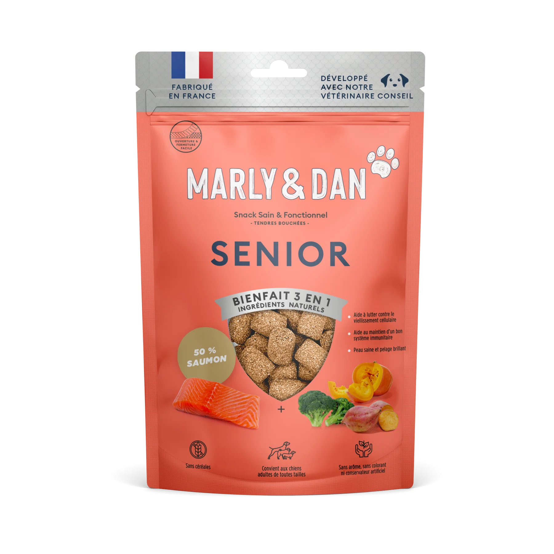 MARLY & DAN SOFT & CHEWY SENIOR DOG 100 G CAJA 10 UDS (M&D 32030300)