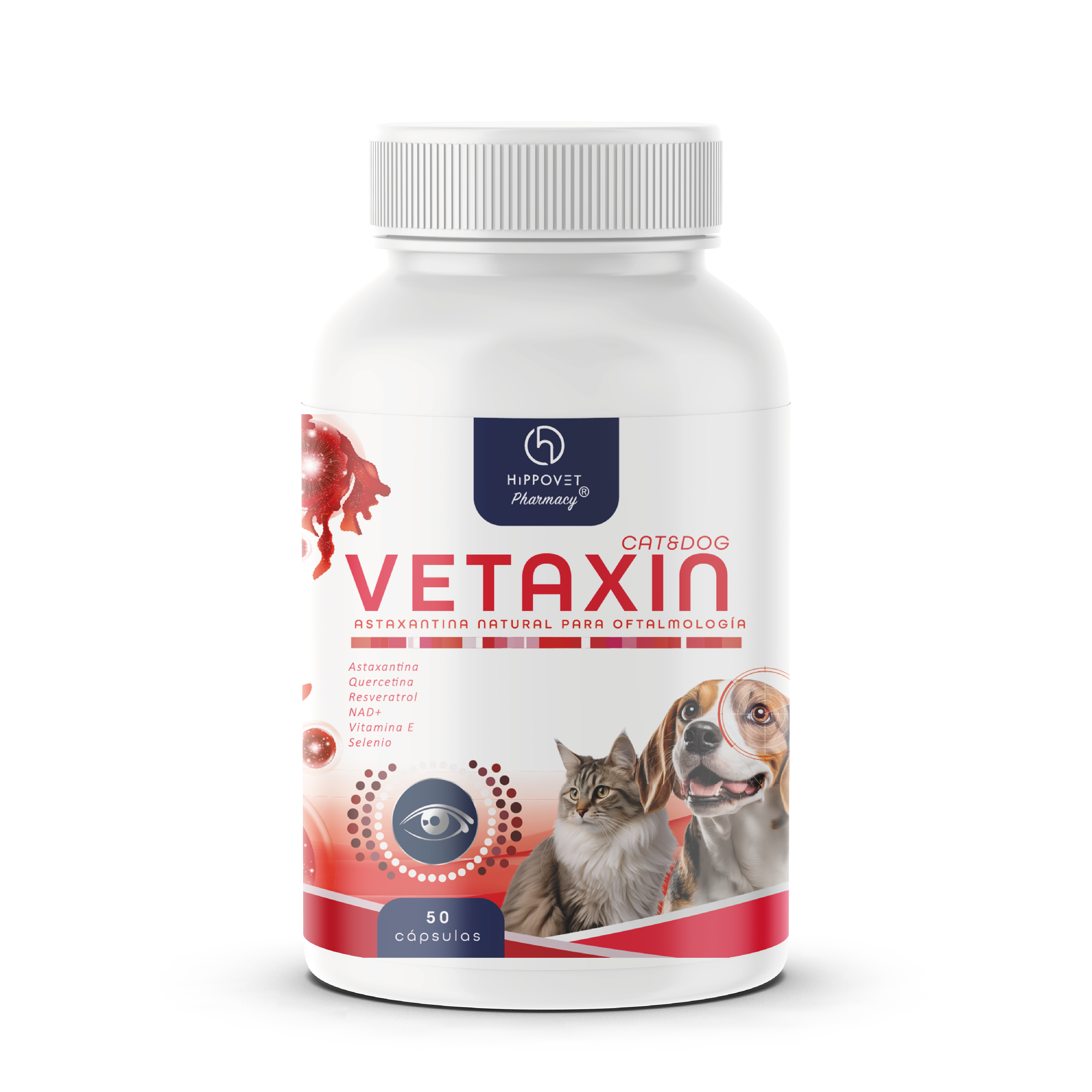 HIPPOVET VETAXIN SUPLEMENTO ANTIOXIDANTE OCULAR PERROS GATOS 50 CAPS (40 007)
