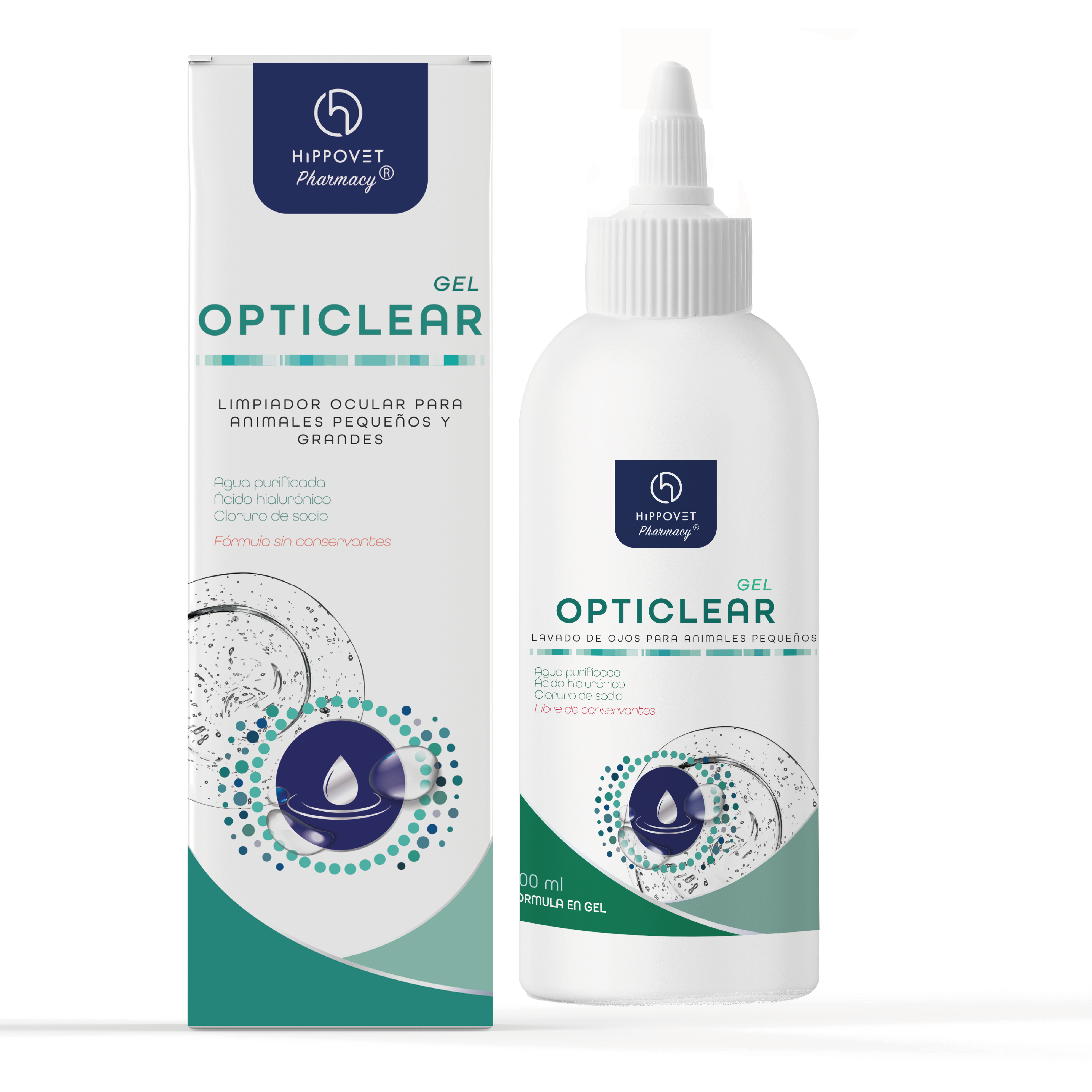 HIPPOVET OPTI CLEAR GEL LIMPIEZA OCULAR PERROS GATOS 200 ML (40 006)