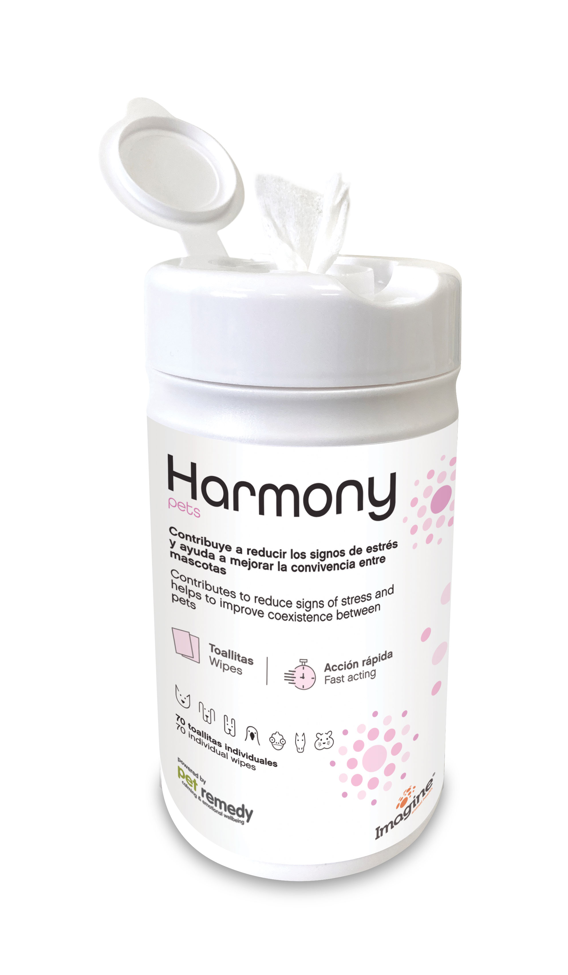 HARMONY PETS TOALLITAS CALMANTES 70 UDS (COM006)