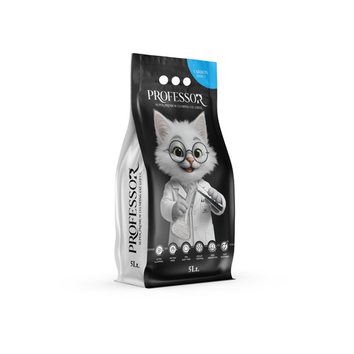 Arena bentonita carbón activado gatos 5L Professor