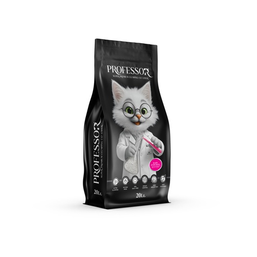 Arena bentonita blanca talco bebé gatos 20L Professor