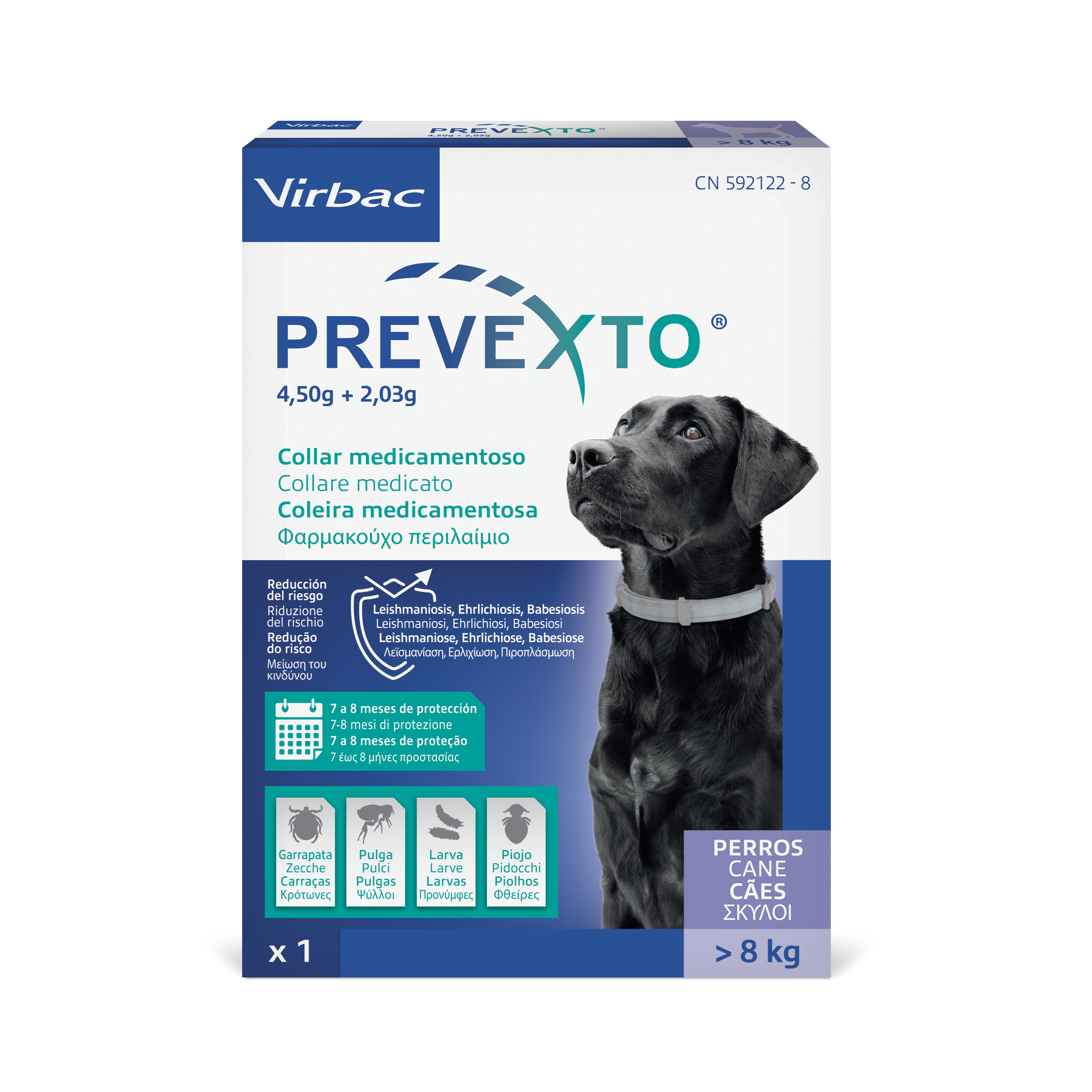 PREVEXTO 70 CM PERROS >8KG 1 COLLAR (VN100060)