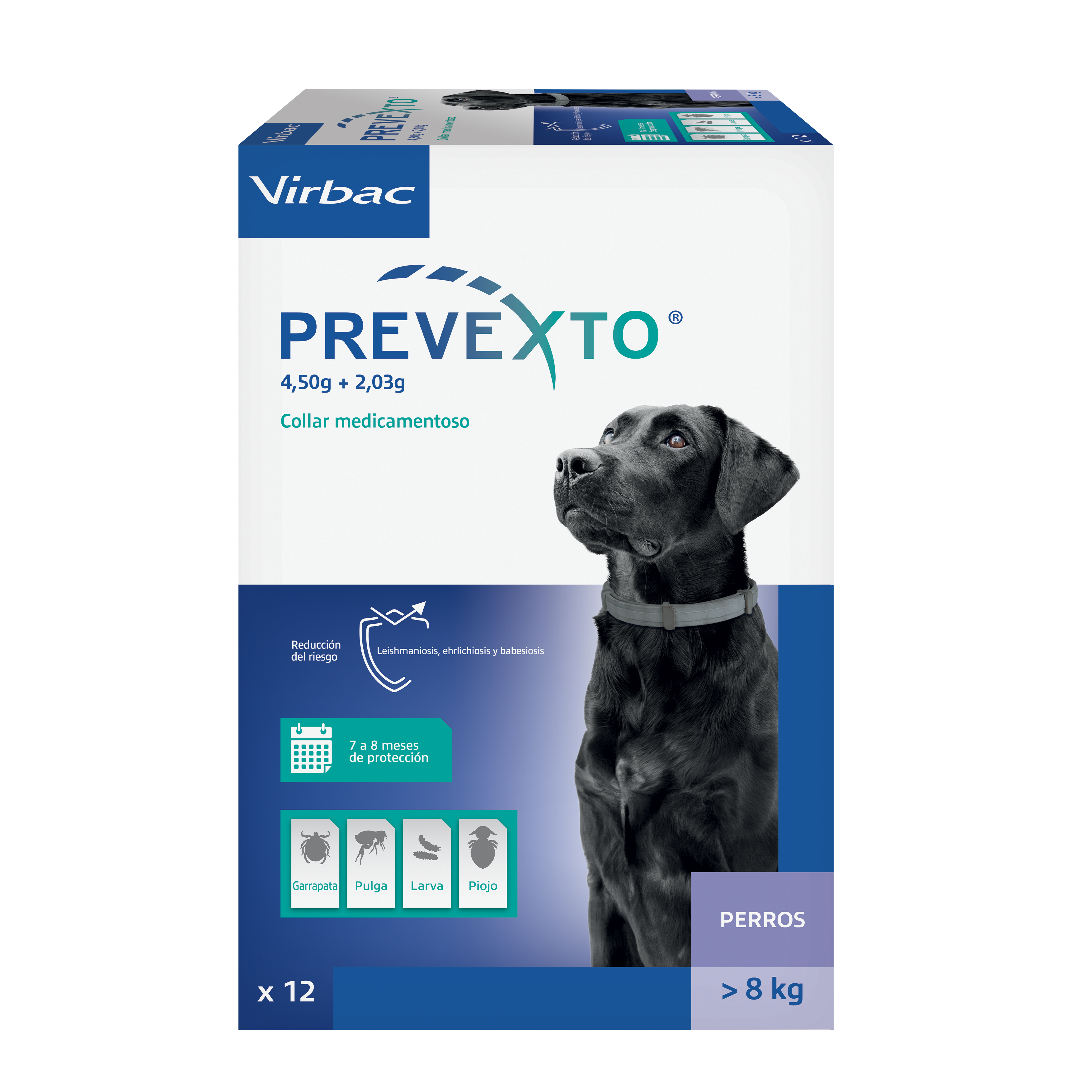 PREVEXTO 70 CM PERROS >8KG (12 COLLARES) (VN100061)
