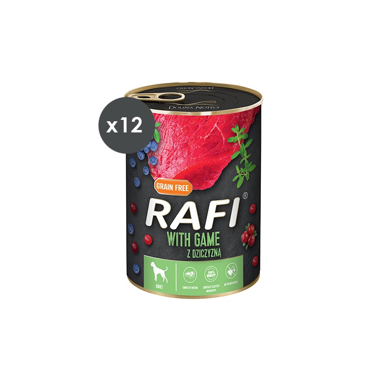 RAFI PATÉ CARNE DE CAZA Y ARÁNDANOS 12X400GR (13 093)