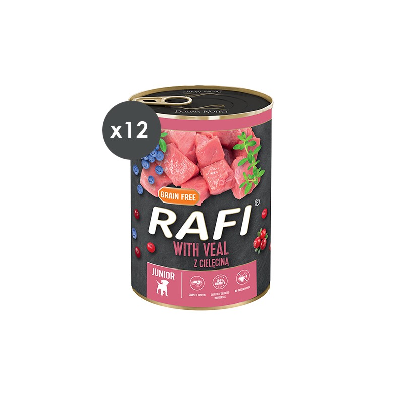 RAFI JUNIOR PATE VACUNO Y ARANDANOS 24 X 400 G (390050)