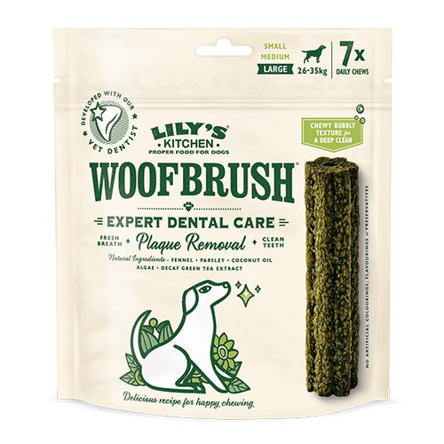 LILY´S WOOFBRUSH DENTAL CHEW LARGE 7 X 47 G  4 UDS (ANEUDDTLL07)