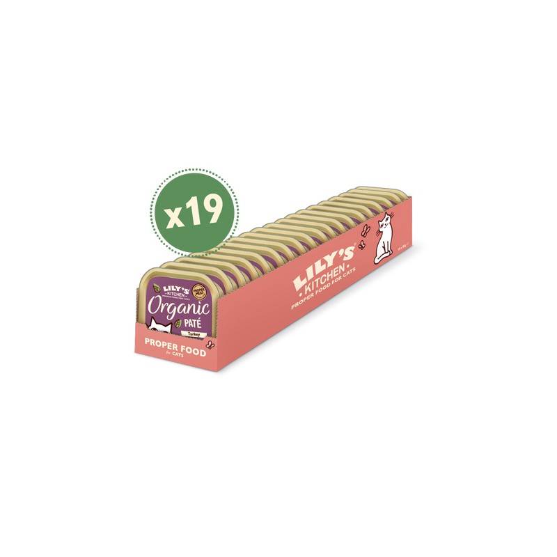 LILY´S ORGANIC TURKEY DINNER FOR CATS 19X 85 G (ANCOT03)