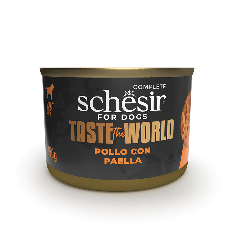 SCHESIR DOG TASTE OF THE WORLD POLLO CON PAELLA 8 X 150 G (300428)(22115205)