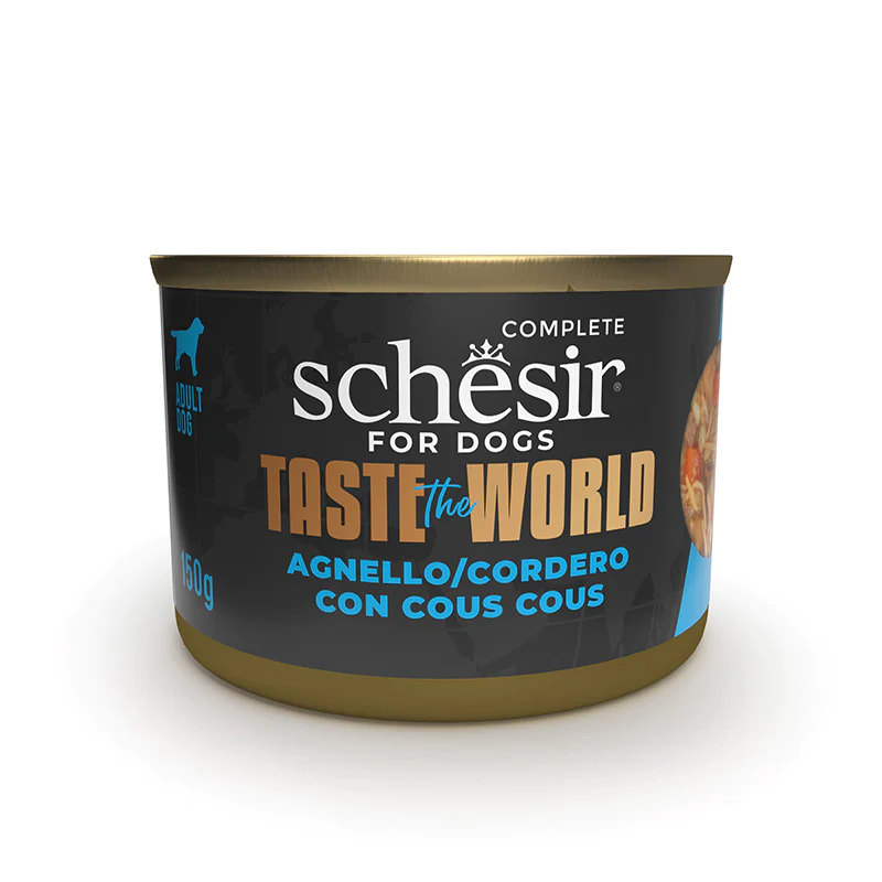 SCHESIR DOG TASTE OF THE WORLD CORDERO CON CUSCUS 8 X 150 G (300427)(22115105)