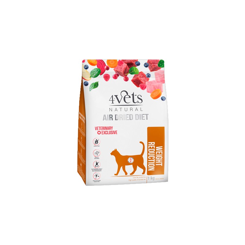 4VETS NAT WEIGHT REDUCTION AIR DRIED CAT 1 KG (13 226)